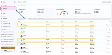 A sports betting or statistics website interface displays a 'Home' tab highlighted in pink with an arrow pointing down to a table of team statistics including percentages, totals, and trends.