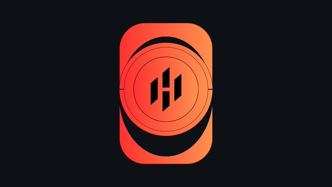 An orange gradient app icon featuring a stylized "H" logo encased in concentric circles, resembling the Robinhood brand, displayed on a dark background. The image aligns with the post's mention of launching on #RobinhoodChain, visually representing the Robinhood platform connection.