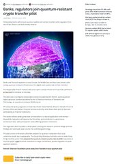 A screenshot of a BBC news article titled 'Korea regulators join quantum-resistant crypto transfer pilot'.