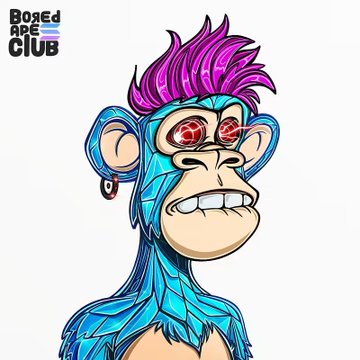 The image features a blue cartoon monkey with pink hair, dressed up as a character from the Bored Are You Club. The monkey has a quirky and fun appearance that stands out against its white background. It appears to be smiling or making a silly face, adding to its amusing personality.

In addition to the image itself, there's also some text in the corner of the post that reads "Gm Happy weekend Added a few more nekid @BoredApeSolClub to the skin collection thanks to @DralcorSol for the trade". This text seems to be a part of the account or post related to the cartoon monkey and the Bored Are You Club.