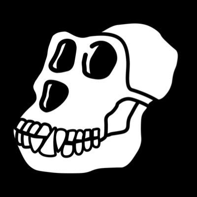 The image features a black and white illustration of a skull with its teeth visible, suggesting it may be used for dental or medical purposes. The caption beneath the image reads: "Picture selling BAYC (Black And White) to save your trade lol What are your thoughts on this?". It's unclear whether there is any connection between this post's prompt and the actual image or if they serve entirely separate purposes, but it does draw attention to dental or medical topics.