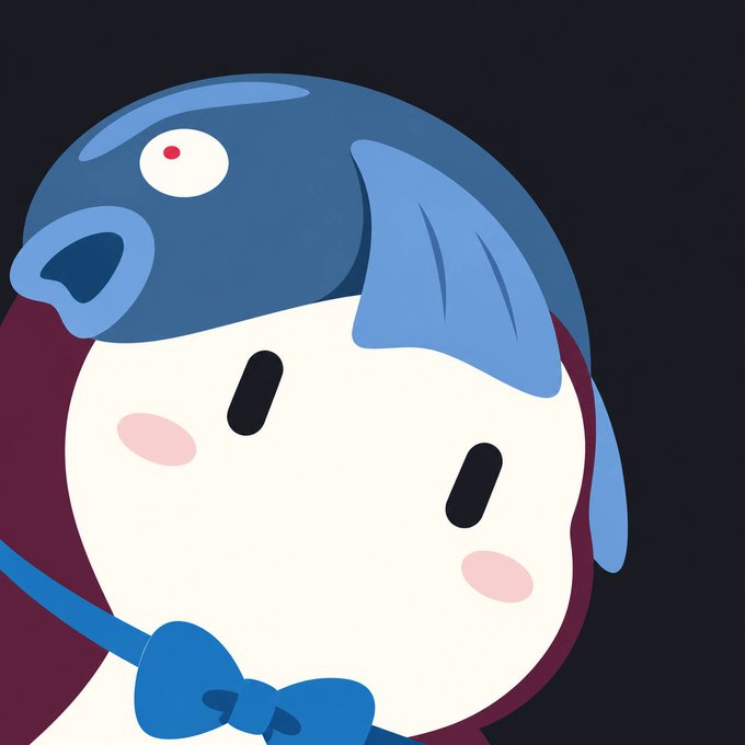 This image shows a stylized, cartoonish penguin character with a blue fish-like helmet and a blue bowtie, embodying the "@bot" era for Pudgy Penguins as described in the accompanying post. The character's design aligns with the post's theme of transforming Pudgy Penguins into bots.