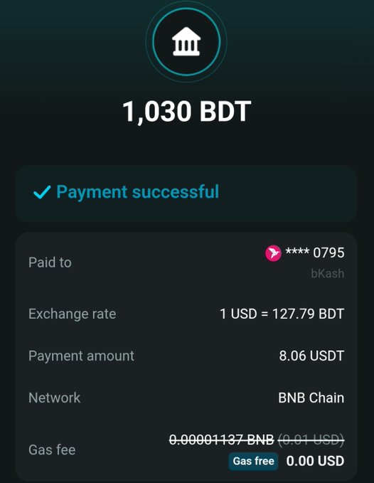 iban payment details for a transaction of 1,030 BDT from Bangladesh to the United States.
