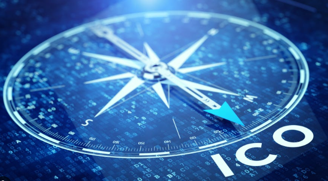 A glowing blue compass rests on a digital surface displaying binary code and the letters "ICO," symbolizing guidance and direction in the uncertain landscape of cryptocurrency. The image visually reinforces the post's theme of navigating whether the SEC's proposed Regulation Crypto Assets can help revive public token offerings in a market that may have moved on.