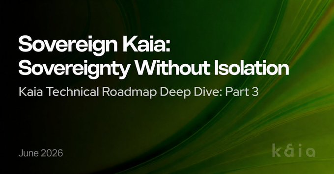 The image features a green background with white text. The title of the image reads "Sovereign Kaia: Sovereignty Without isolation", which appears to be part of a series of posts related to the concept of sovereignty without isolation. The first part of this series is titled "Sovereign Kaia: Sovereignty Without isolation" and it was released in June 2016.