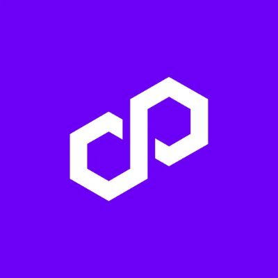 The image displays the Polygon logo (two interlocking white hexagonal shapes) on a purple background, visually representing the brand whose acquisition of Coinme is highlighted in the accompanying post.