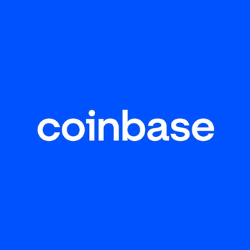 The image displays the Coinbase logo, featuring the company's name in white lowercase text against a blue square background. This visual reinforces the breaking news about Coinbase expanding its AI trading infrastructure and agentic payment tools, aligning with the company's branding as it builds new financial rails for AI agents.