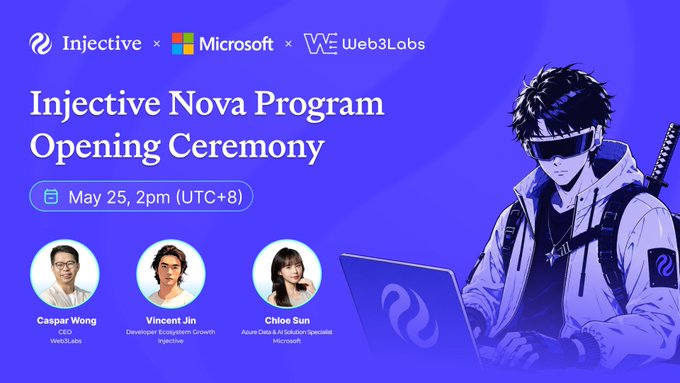 irtive.ai's "Injective Nova Program Opening Ceremony" event is scheduled for May 29th, 2pm - 4pm at UVTC 8.
