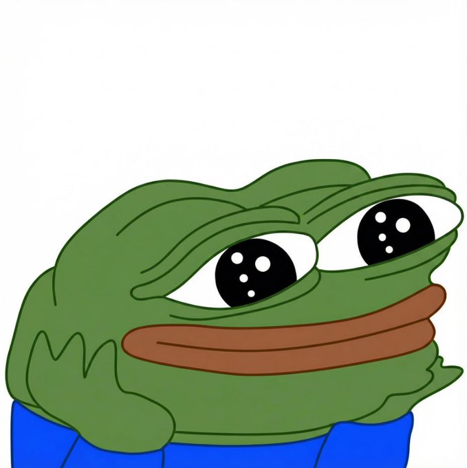 The image features a cartoon frog or frog character that appears to be sad or upset. The frog has big eyes, giving it an expressive look. It's sitting against a white background, which makes its colors stand out even more. The caption below the image provides information about the image and its relation to a post on twitch.