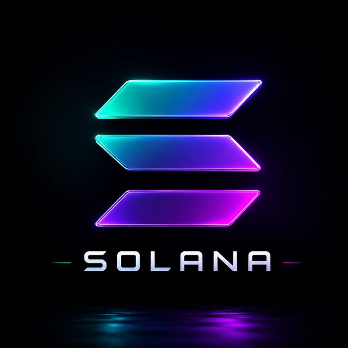 The image features a logo for the Solana project, which has a purple square at its center that is illuminated by neon lights. The word "Solana" is written below this illuminated square. The background of the image is black, making the colors of the logo stand out even more. The text "Solana" and "with good narrative" are also present in the image.