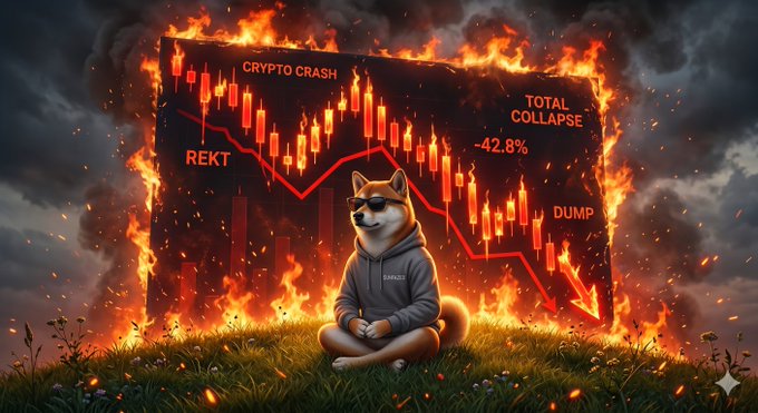 The image features a cartoon dog sitting on top of a hill, with a large graph or chart behind him that shows a downward trend. The text "Unfazed" appears near the bottom right corner of the image.