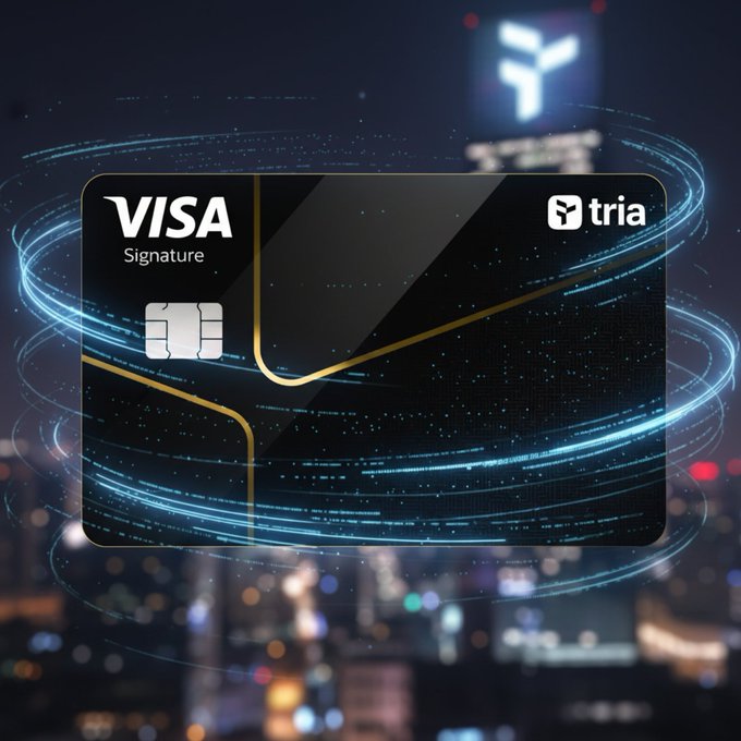 The image features a black Visa credit card with a white border and a gold stripe, displaying the Visa logo at the top. The card has a unique design featuring blue lines and swirls around the edges, giving it an artistic touch. The background of the image is blurred city lights, suggesting that the photo was taken in a bustling urban setting. The text "Visa Signature" is prominently displayed on the credit card, indicating its purpose as a signature-based payment method.