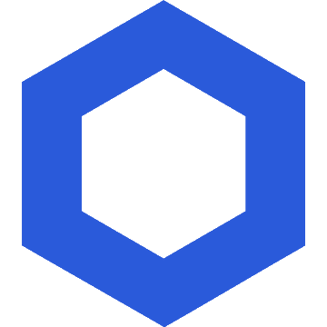 The Chainlink logo, featuring a blue hexagon with a smaller white hexagon inside it.