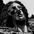 A weathered, sorrowful stone face sculpture with closed eyes and an open mouth, possibly emerging from or carved into a rocky surface. The accompanying post appears to be a "HOLD" signal collected by user @Maximill15, though the image itself contains no text or tickers and its connection to the post seems symbolic or unrelated beyond the submission.