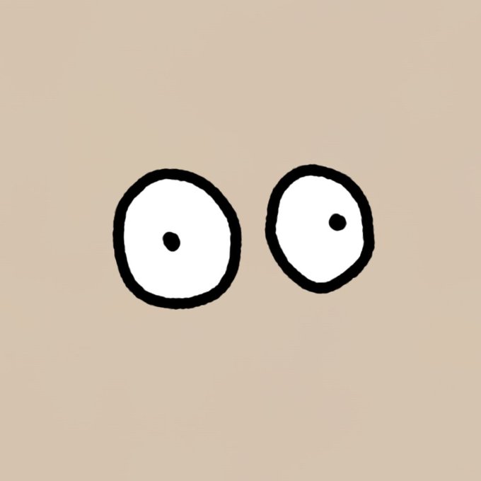 Two simple, hand-drawn fried eggs sit side by side on a beige background, matching the post’s laid-back “Gm” and mention of organizing the mint into separate GTD and FCFS waves.
