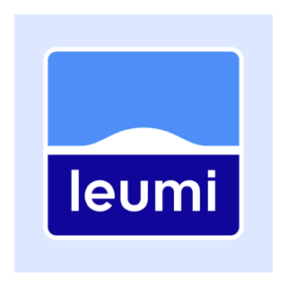 The image shows the blue and white Leumi bank logo. It serves as a visual identifier for Bank Leumi, Israel's largest bank, which the post announces will now offer crypto trading to its 2.5 million customers through its banking app.
