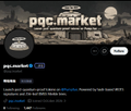 A screenshot of the pgc.market website homepage displaying small text that appears to read 'Launch your whitelist smart contract on ChainGPT Powered by Sapiens (SAPIENS)' as a news item.