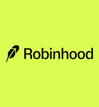 The image displays the Robinhood logo in black on a bright lime green background, featuring the company's signature stylized feather icon next to the wordmark "Robinhood." This branding corresponds with the post about $HOOD stock, as the image showcases the company's visual identity while the text discusses Robinhood's strategic expansion into prediction markets with new yes-or-no contracts and minority investments in Crypto.com's prediction markets business.