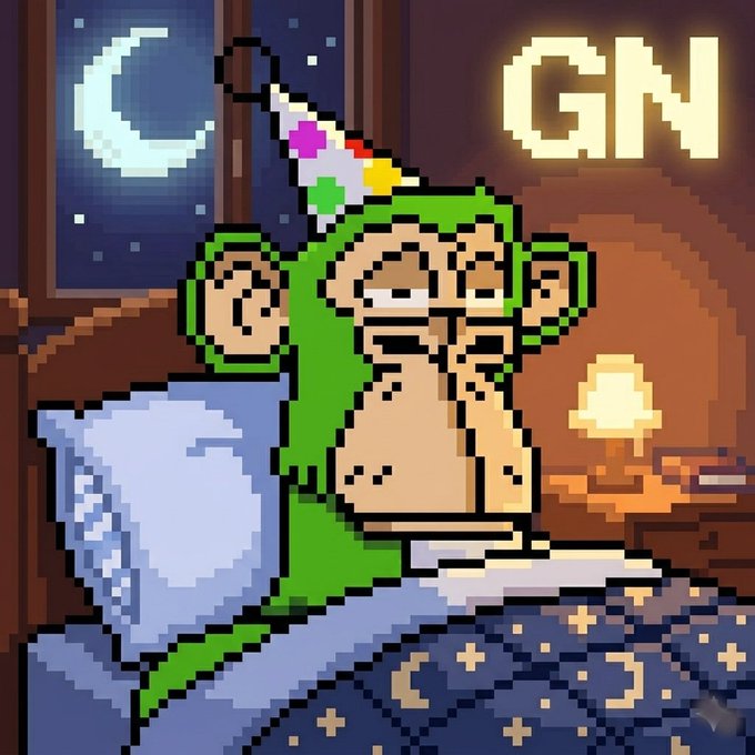 The image shows a cartoon monkey wearing a party hat sitting in bed with a pillow. The caption of the image reads "Good night gTRIA Been spending some time learning more about @UseTria lately, and one thing keeps standing out: The goal isn'qt to add more features altogether; it's to remove the need for multiple apps altogether."