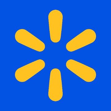 The Walmart logo, featuring a yellow spark or sunburst design on a blue background.