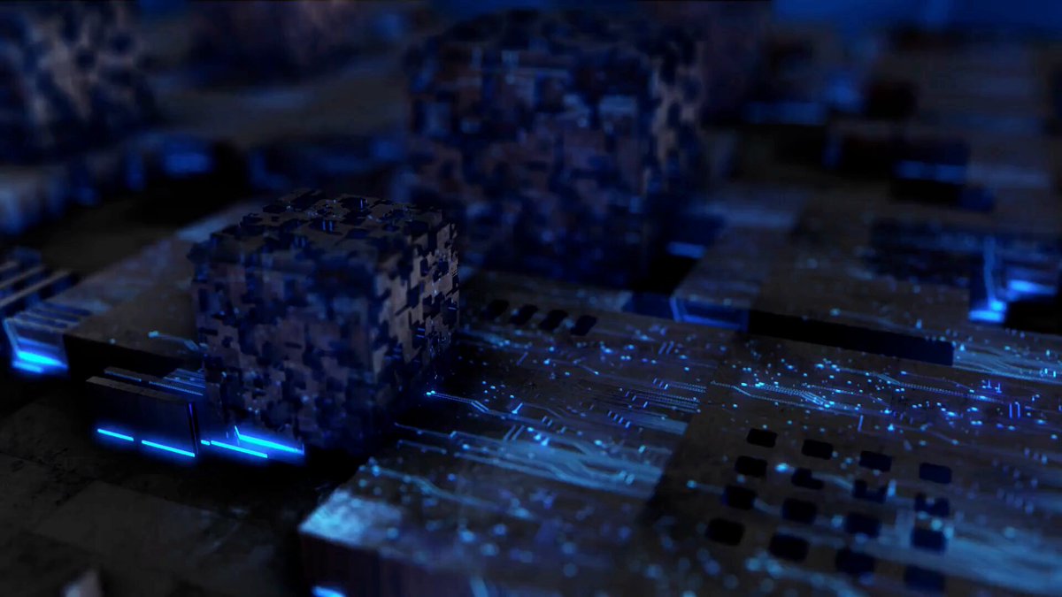 The image features a close-up view of blue cubes arranged closely together, creating an interesting pattern. The cubes are positioned at various angles, with some overlapping each other. The background appears to be black, which contrasts with the vibrant blue color of the cubes. The image is accompanied by text that reads "Utility becomes meaningful when it maps to real network activity. Lithosphere highlights how LITHO supports execution, coordination, verification, cross-chain interaction, and agent operations across AI-native Web4 infrastructure." This suggests a connection between the arrangement of the blue cubes and the underlying technology or system they are part of.