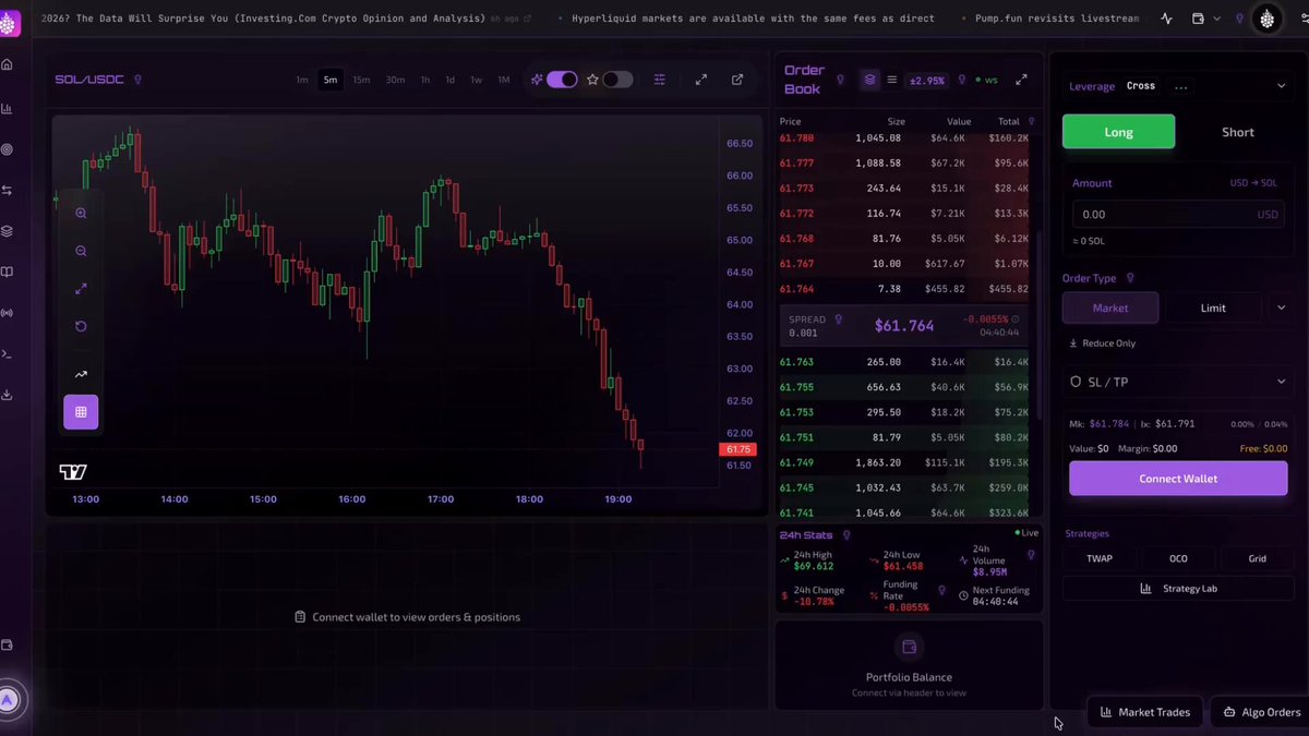 The image shows a close-up view of a computer screen displaying a stock trading dashboard with information about various stocks and market trends. The text above the screen states that it is "Berr.ie" being shown, possibly referring to a cryptocurrency or stock exchange in the European Union. The post on the website suggests an efficient and fast way to manage your trading account, as well as offering features for spot and perp markets, positioning options, leverage, and real-time analysis of individual positions across different cryptocurrencies like Bitcoin, Ethereum, Ripple, Litecoin, and others.