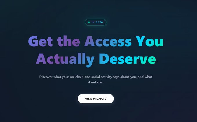 The image shows a website called "Get the Access You Actually Deserve" with a dark blue background. The title of the website reads "Get the Access You actually Deserve", which suggests that the platform focuses on rewarding users for their actual activity rather than spam or meaningless tasks. The website appears to be designed in a way that encourages users to engage in meaningful activities and build a positive reputation within the network, as opposed to simply accumulating points through mindless tasks.