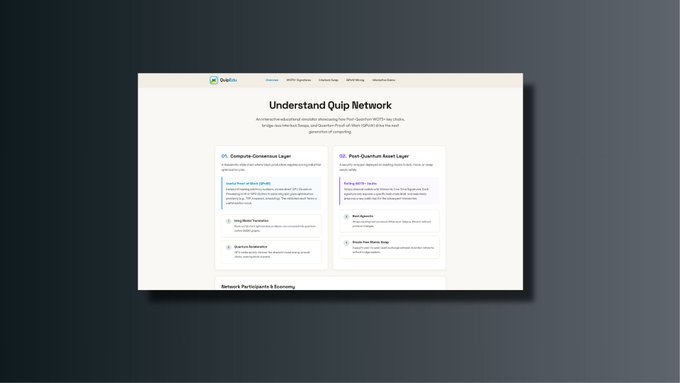 The image is an old screenshot of a page from Quip Network's website that has information about their network, including a list of features or services. The main focus is on the "Understanding Quip Network" option, which provides details about Quip Network itself and what it offers for use by its clients. There might be other options available as well, but they are not the primary concern in this image.