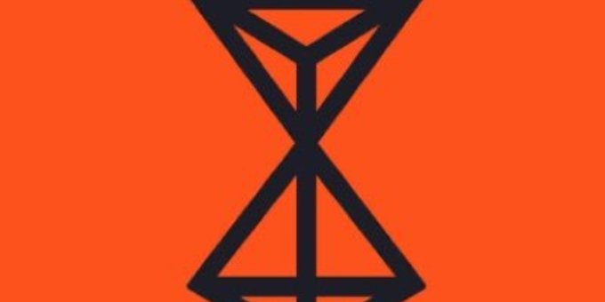 The image features a geometric hourglass-like symbol in black against a vibrant orange background, suggesting balance, structure, and integrity—core themes of blockchain technology. It visually reinforces the post's message about Retium's "Built for Integrity" principle, symbolizing the steady, trustworthy foundation of a decentralized network designed to resist manipulation and ensure fair outcomes.