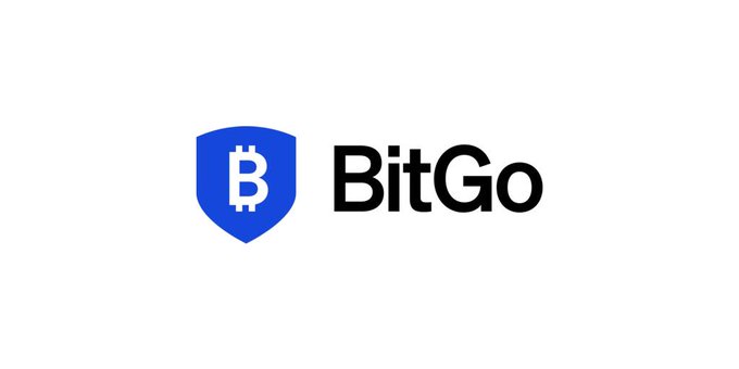 The image displays the BitGo logo, featuring a blue shield with a white Bitcoin "₿" symbol alongside the black "BitGo" wordmark, representing the digital asset custody company that has just received VASP licensing approval in Korea to offer institutional digital asset custody services.
