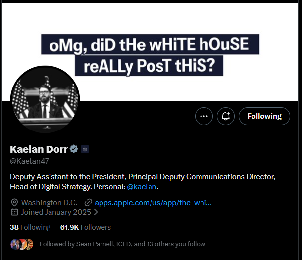The image features a Twitter account with a post about the White House. The post includes a photo of a man, likely an Obama supporter or a political figure, sitting at a podium. The caption reads "OMG, did the white house really post this?" and there is a link to the original post in the bottom right corner.