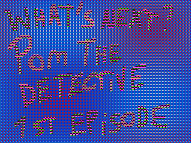 A blue grid background features glitchy, pixelated text in pink and green that reads "WHAT IS, GONNA BE..." and "WHY WAIT?"