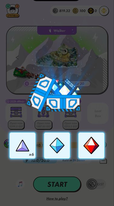 The image shows a mobile phone screen with an app icon, which appears to be a game or puzzle. The main focus of the image is a blue diamond-shaped object that has three different colored diamonds - red, purple, and yellow. There are also two more diamonds in the background, one larger than the other. A small text box on the bottom right corner of the screen reads "How's it going?". This suggests that the user might be playing or testing out a new game or puzzle on their phone.