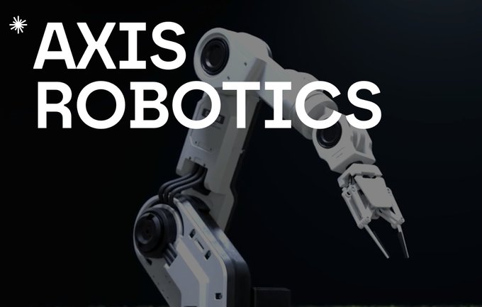 Black background with the white text 'AXIS ROBOTICS' and a small asterisk logo next to a white robotic arm.