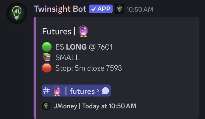 The image shows a message board or discussion where users are having conversations about investing, focusing specifically on trading in futures. The conversation includes various terms such as "ES Long", "small", and "stop;5m close". There's also an item titled "# MoneyJury #TodayAt10:50am" which might be related to the subject of trading in futures or perhaps a discussion about the post shared in the image itself, where someone posted a picture of a globe.