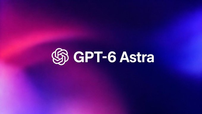 A stylized logo image with a purple and blue gradient background displaying the text 'GPT-6 Astra' next to a rose-shaped icon.