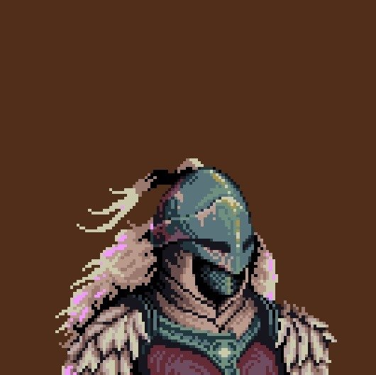 A pixel art warrior figure with a helmet and feathered adornment is shown against a brown background, likely serving as a profile picture or avatar for the @theFallenNFT_ project mentioned in the post offering limited EVM wallet spots for the NFT drop.
