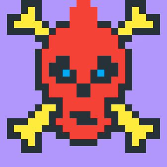 A pixel art depiction of the Reddit logo, featuring the iconic red alien-like face with yellow antennae and blue eyes against a purple background. The image relates to the word "True" by symbolizing Reddit, suggesting a statement or claim that is genuinely accurate or factual according to the platform's community.