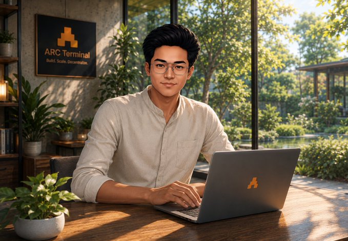 "a man sitting at a desk with his laptop open, wearing glasses and looking directly at the camera."