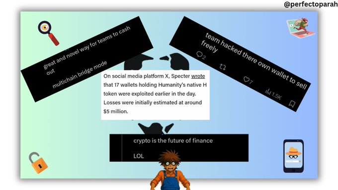 The image features a graphic representation of social media platforms, including Twitter and Facebook. The graphic includes text about money and social media, which implies that there was a massive loss or significant damage occurring within these platforms. The image also includes images depicting various types of wallets in different sizes with some being destroyed. A person is present near the center of the image wearing an orange shirt, likely observing or participating in this activity related to the social media platforms and money-related issues.