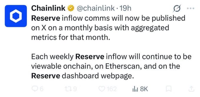 ?" $LINK refers to the cryptocurrency exchange or storage service that is being promoted via a Twitter post. It emphasizes transparency, stating that "People need to see behind the scenes to weigh allocation decisions towards the coin." The post also mentions financial institutions getting a share of this revenue, suggesting that there's a connection between the cryptocurrency adoption and the financial institution.