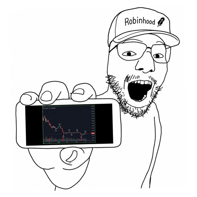 A Wojak-style cartoon character wearing a "Robinhood" cap and glasses holds up a phone showing a sharp red declining stock chart, his mouth agape in shock—visually capturing the poster's panicked reaction ("ERM SOL BROS WHAT HECKIN' HAPPENED!?") to a sudden cryptocurrency crash on the Robinhood trading app.