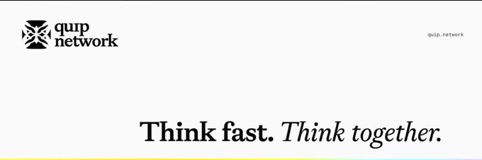The image features a white banner that reads "Think fast. Think together." The text is written in black, which contrasts against the light gray background of the image. The banner is displayed prominently at the bottom right corner of the image.