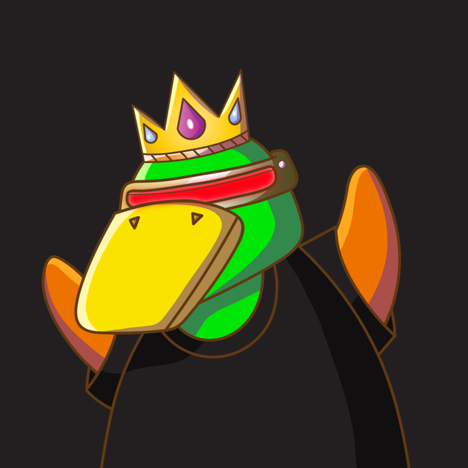 A digital illustration of King K. Rool, a cartoon crocodile character wearing a gold crown and red cape, rendered in a sketch-like style against a black background.
