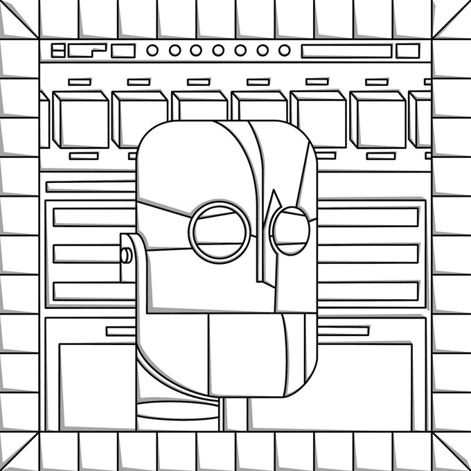 The image features a cartoon-style robot with a face, head, and arms, standing against a white background. It appears to be wearing glasses and has a serious expression. The text "Good night 5IL5NC5" is written below the robot's head.