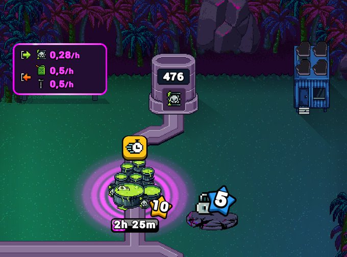 The image shows a scene from a video game, where a character named @AngryDynomites is playing a game called "CraftWorld" with a purple monster that has the number 10 on its back. The character is facing away from the camera, and there are two other monsters in the background. A sign is visible in the image, which reads "@Ronin_Network".
