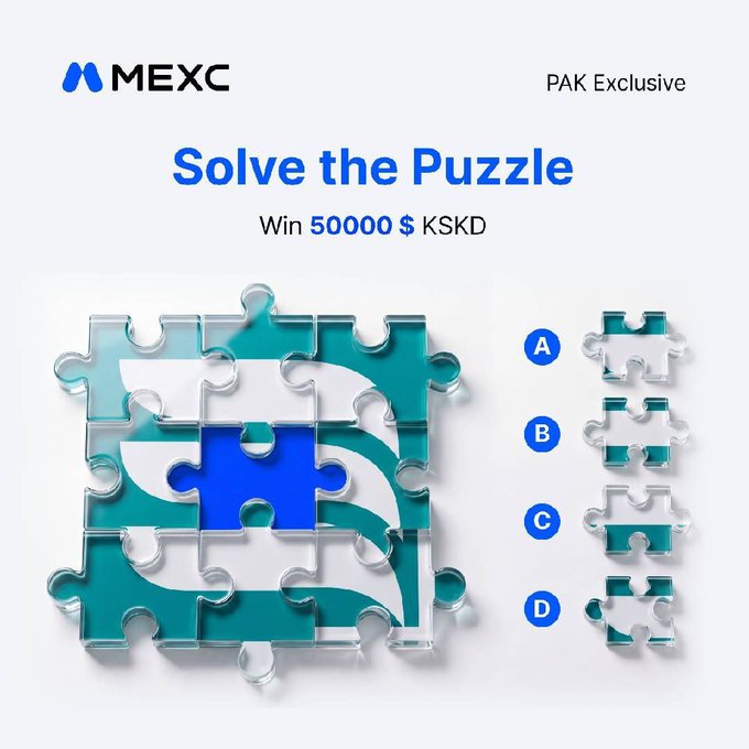 The image features a puzzle with blue pieces and white pieces, along with text that reads "Solve the puzzle Win 500000 KSKD" and "Win 50KDS". The puzzle appears to be made of glass or crystal material, giving it an elegant appearance. The post is about a new DeFi project called @AppKaskad, which aims to provide financial services without requiring users to sell their assets. This project focuses on delivering speed, security, and scalability while offering a range of financial opportunities for Kaspa holders.