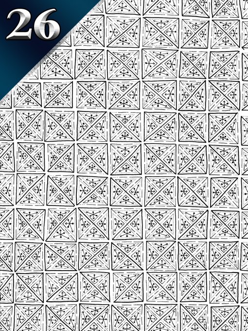 The image features a black and white patterned design with small squares arranged in rows of three. The squares are outlined in black, creating a striking contrast against the white background. The text "26" can be seen at the top left corner of the image, while the word "Post" is located at the bottom right corner. The post appears to be about an NFT (Non-Fungible token) from the year 2001 and is related to education or art history.