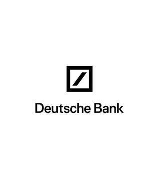 The Deutsche Bank logo, featuring a black square with a diagonal line slash inside, above the text 'Deutsche Bank' on a white background.