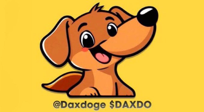 The image features a cartoon dog's face, which appears to be a drawing or painting of a cute brown dog with a big smile and floppy ears. The background color of the image is yellow. Below this colorful illustration, there is text that reads "DaxDoge Loyalty Airdrop #73 #10KV @dexdog #klever", suggesting a relationship between the dog character and the loyalty program.